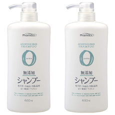 KUMANO 熊野油脂 Pharmaact 無添加洗髮精 無香料 無著色 無防腐劑 600ml, 2瓶