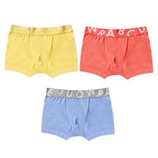 Uni FRIend 男童款基本素色平口四角內褲 3件組