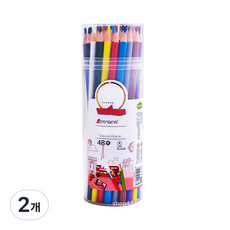 PENSING 圓筒形可擦色鉛筆, 48色, 2個