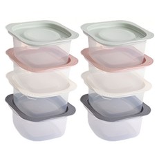 微波保鮮盒組, 保鮮盒 白色 500ml 2個+灰色 500ml 2個+粉色 500ml 2個+綠色 500ml 2個, 1組