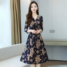 LUNA GIRL Polkart腰帶連身裙, 花卉圖案