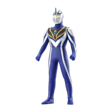 BANDAI 超人力霸王英雄軟膠 超人力霸王亞格V2, 高約14公分 手/腰部可轉動, 1個