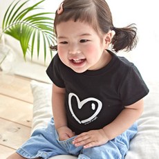 monfimafi 孩童心形心形短袖