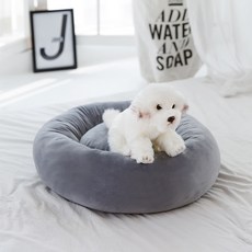 조우니 반려동물 소프트 원형 방석, 모던그레이, 1개