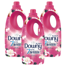 다우니 초고농축 7일지속 탈취파워 섬유유연제 목련과 베리 본품, 2L, 3개