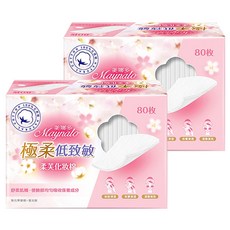 美娜多 極柔低致敏柔芙化妝棉 高壓水針技術, 80片, 2盒