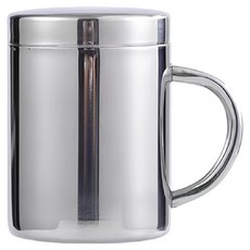 JOEKI 304不鏽鋼隔熱咖啡杯 350ml 加厚防燙方便攜帶, 1個