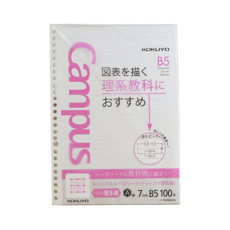 KOKUYO B5活頁紙，理組用，7mm行間，26孔，100張, 7mm, 1包