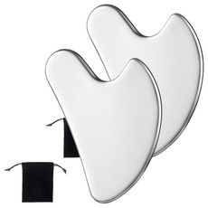 Lasano 多用途不鏽鋼全身刮痧按摩器 + 收納袋套組, 2套, 混合色