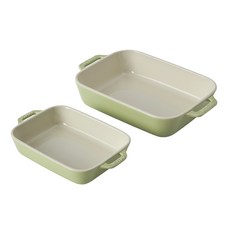staub STCES20 長方形陶瓷烤箱用具2件組 中, 淺綠色, 1套