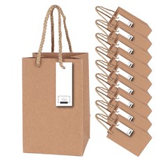 牛皮紙購物袋 + 現代白色吊牌, 混合顏色