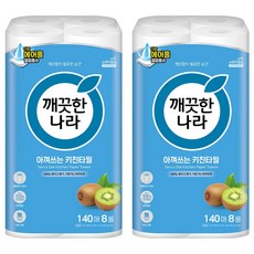 깨끗한나라 아껴쓰는 키친타올, 140매, 16개