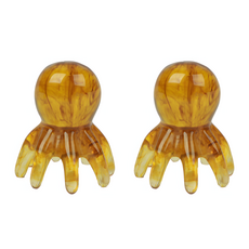 ADUNE 頭部指壓按摩器章魚頭皮刮痧, 2個, 棕色