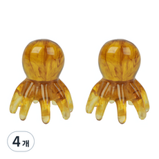 ADUNE 頭部指壓按摩器章魚頭皮刮痧, 4個, 棕色