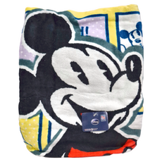 Disney 迪士尼 米奇好朋友海灘巾 76*147CM 375G 100%棉 台灣製造, 黃色, 1條