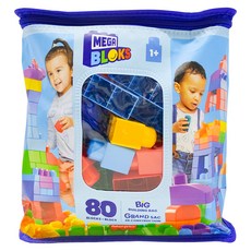 費雪 美高積木袋 80片, 大積木, 藍色, 1袋