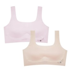 Olivia barbie 青少年學生無縫線無痕剪裁柔軟背心式內衣 2件組