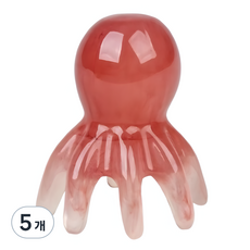 ADUNE 章魚頭皮刮痧頭部指壓按摩器, 5個, 紅色