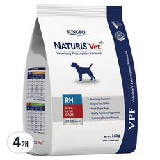 네츄리스 강아지 벳 RH 프리미엄 소프트 사료, 신장/심장, 1.5kg, 4개