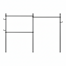 衣架專家 3桿頂天立地掛衣架 38mm, 黑色