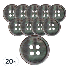 Button King 東大門鈕扣王 高級真貝殼一般邊框鈕扣 11.5mm, MOP 黑色, 20個