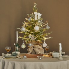 BEBEDECO 白色樹全套組 高級白色 + 30顆水滴暖色燈泡, 白色, 50 x 65 cm