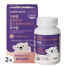 일동제약 지큐랩 우리아이 포스트바이오틱스 츄어블 유아유산균 60g, 60정, 2개