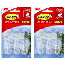 3M Command 無痕 多件裝掛鉤 6入, 2個, 透明
