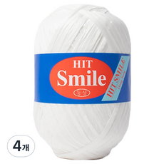 Yarna Hit Smile 聚酯纖維線 80g, 4個, 1 白色