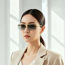 Mins Company 眼鏡型變色偏光太陽眼鏡, 金色, 1個