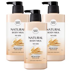 [비건뷰티] 해피바스 정말 순한 바디밀크 베이비 파우더향, 400g, 3개