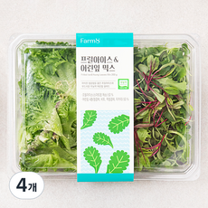 팜에이트 무농약 인증 프릴아이스 & 어린잎 믹스, 200g, 1개입, 4개, 200g