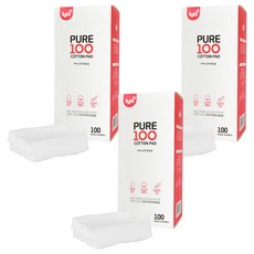 iya PURE 100 純棉化妝棉 60 x 70 mm, 100枚入, 3個