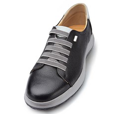 VONIN 천연소가죽 세미키높이 힐탭배색 밴딩 캐주얼 스니커즈 GK094BK