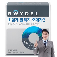 RAYDEL 植物性超臨界rTG Omega-3 24g, 60顆, 1個