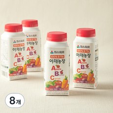 파스퇴르 유기가공식품 인증 야채농장 ABC 과채 주스, 190ml, 8개
