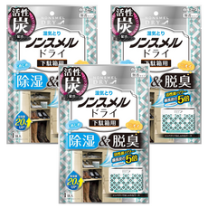 Hakugen Earth 白元 鞋櫃用 除濕 脫臭劑 活性炭無香, 76g, 3個