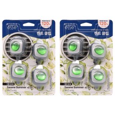 aromaesse 出風口夾式車用芳香劑 4入 主商品, 靜謐夏日, 2個