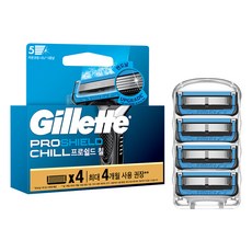 Gillette 吉列 正品 ProShield 鋒護冰爽刮鬍刀片, 4入, 1個