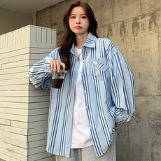 어썸풀 여성용 히비스 스트라이프 셔츠 A24FST071821