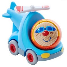 HABA酷樂比無動力車 塑膠 (ABS) 熱塑性彈性體 (TPE) 矽膠 積木, 單一尺寸, 雨果直升機 藍色 + 橘色, 1個