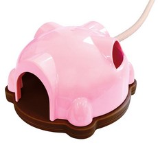 minimal LAND MARUKAN 鼠鼠電暖窩 底部可單獨使用 加屋頂更保暖 多洞口設計 適合愛鑽來鑽去的小鼠, 粉色, 1個