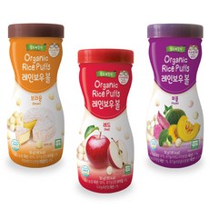 FARM TO FAMILY 兒童米餅球 3件組, 蔬菜口味+蘋果口味+起司口味, 1組