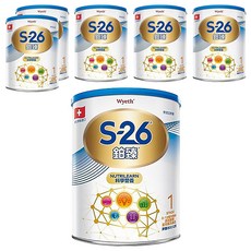 Wyeth 惠氏 S-26 鉑臻嬰兒配方奶粉 新升級 1號 0~12個月, 800g, 6罐