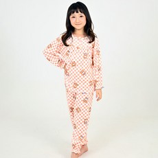 Kidsline 兒童棋盤格熊超細纖維睡衣套裝