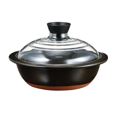 HARIO 好璃奧 萬古燒8號深土鍋 275 x 275 x 170 x 225mm 2.3kg 2L, 1個, 27.5cm