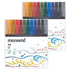 monAmi 彩色軟毛筆 12色, 混合色, 2套