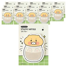 카카오프렌즈 춘식이 오디너리 형태 점착 메모지, 유리병, 40매, 15개