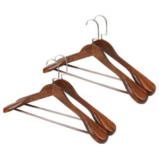 POTEGAR 高級原木圓桿衣架, 4個, 胡桃木色