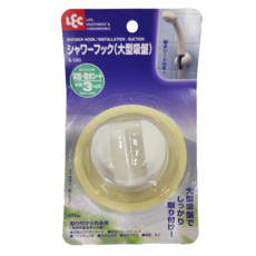 LEC 淋浴掛鉤 大型吸盤 蓮蓬頭架, 白色